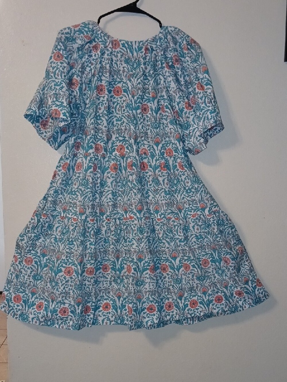 Crown & Ivy Teal and Coral Floral Mini Dress - Picture 5 of 6